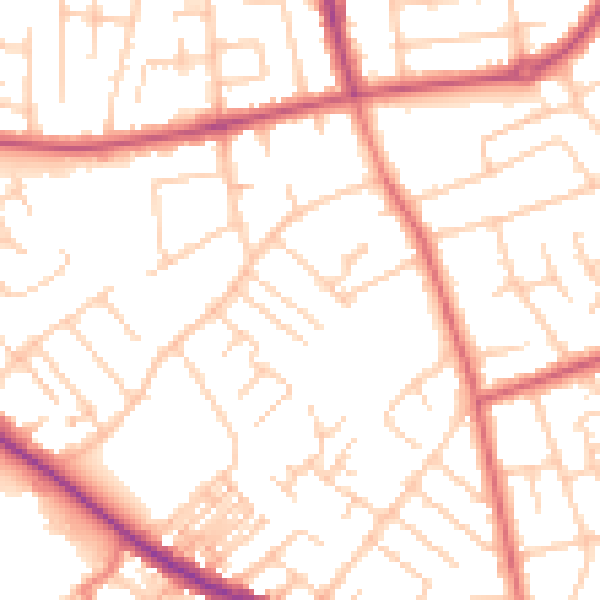 Daytime road noise heatmap for SK2 6TB