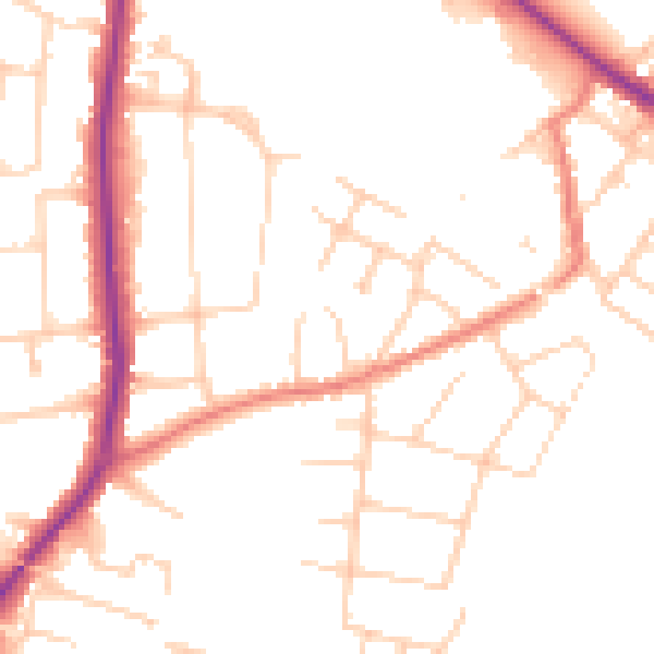 Daytime road noise heatmap for SK2 7BN