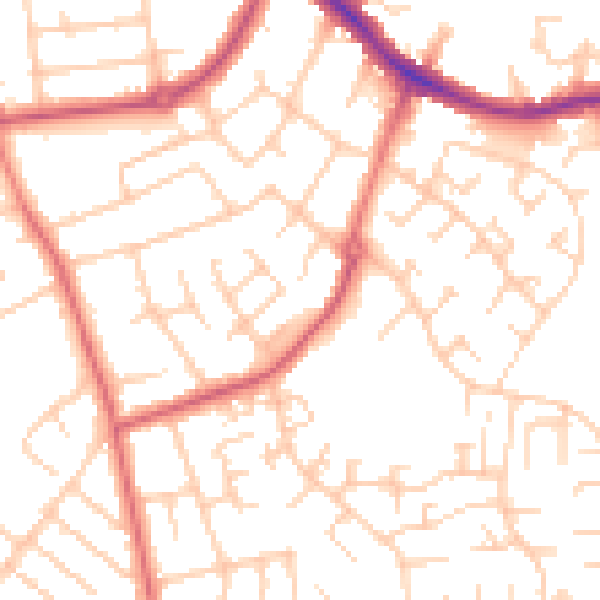Daytime road noise heatmap for SK2 7ER