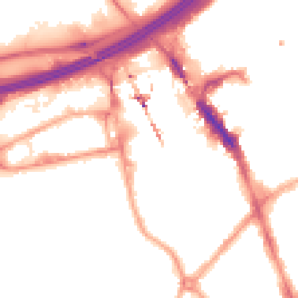 Night-time road noise heatmap for SK3 0AD