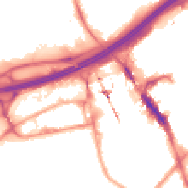 Night-time road noise heatmap for SK3 0AG