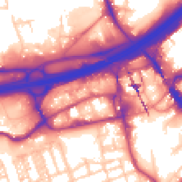 Daytime road noise heatmap for SK3 0AL