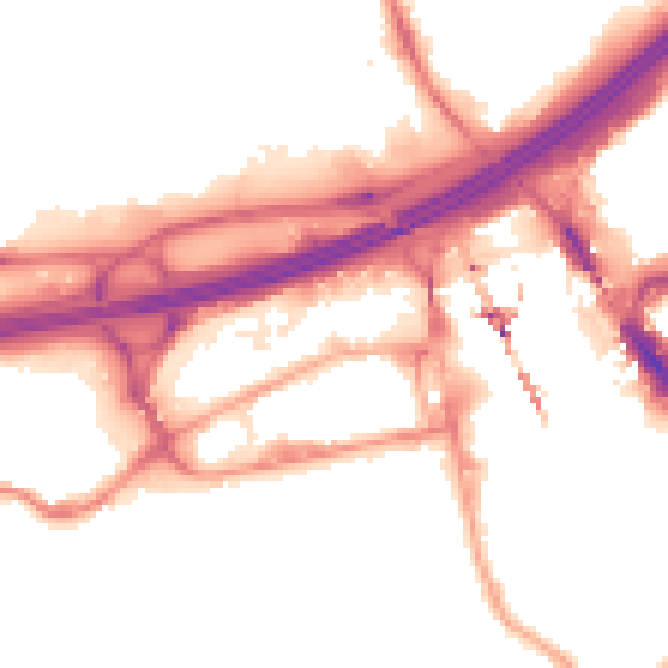 Night-time road noise heatmap for SK3 0AL