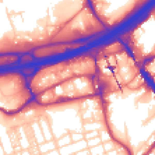 Daytime road noise heatmap for SK3 0AN