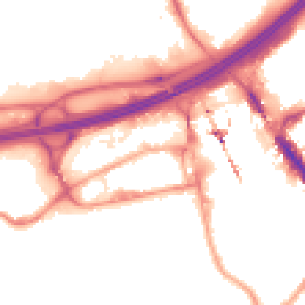Night-time road noise heatmap for SK3 0AN