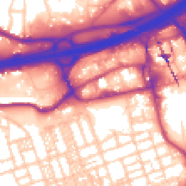 Daytime road noise heatmap for SK3 0AX
