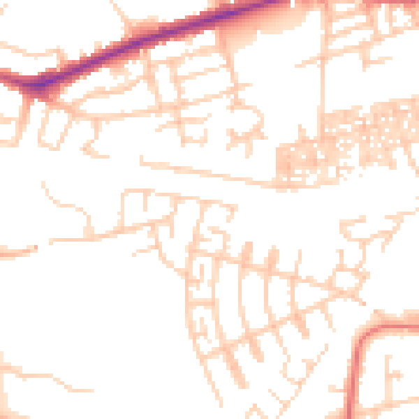 Daytime road noise heatmap for SK3 0BF