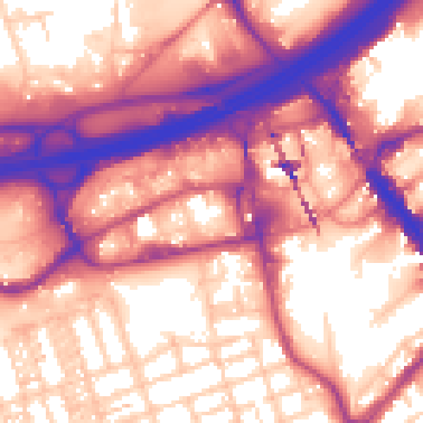 Daytime road noise heatmap for SK3 0BG
