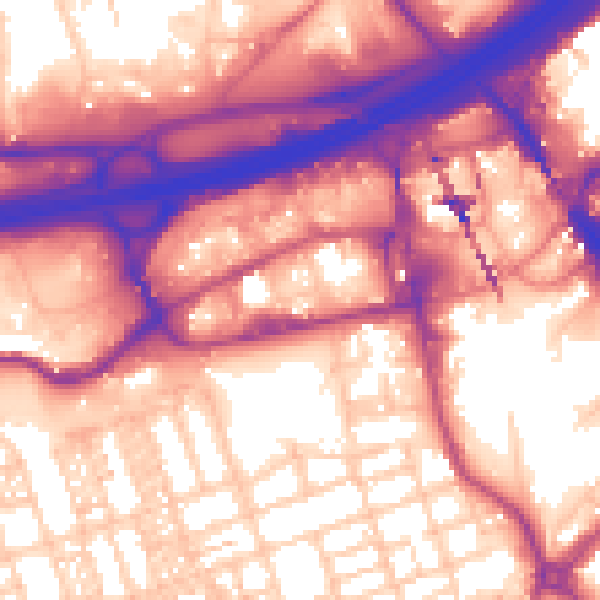 Daytime road noise heatmap for SK3 0BN