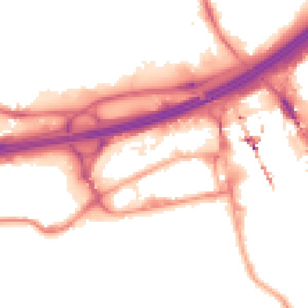 Night-time road noise heatmap for SK3 0BR