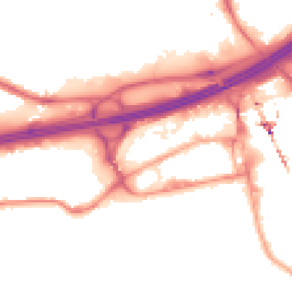 Night-time road noise heatmap for SK3 0BT