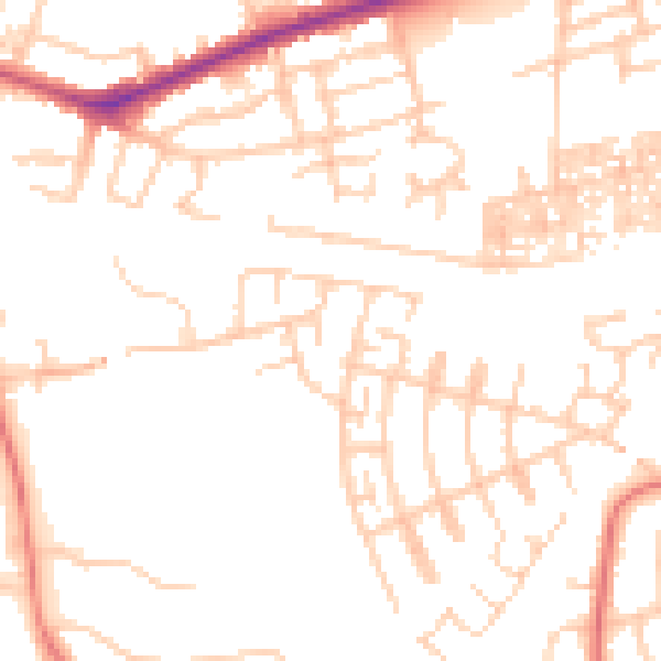 Daytime road noise heatmap for SK3 0BW