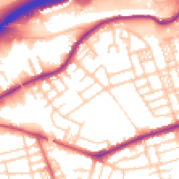 Daytime road noise heatmap for SK3 0BX