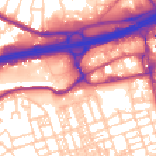 Daytime road noise heatmap for SK3 0BY