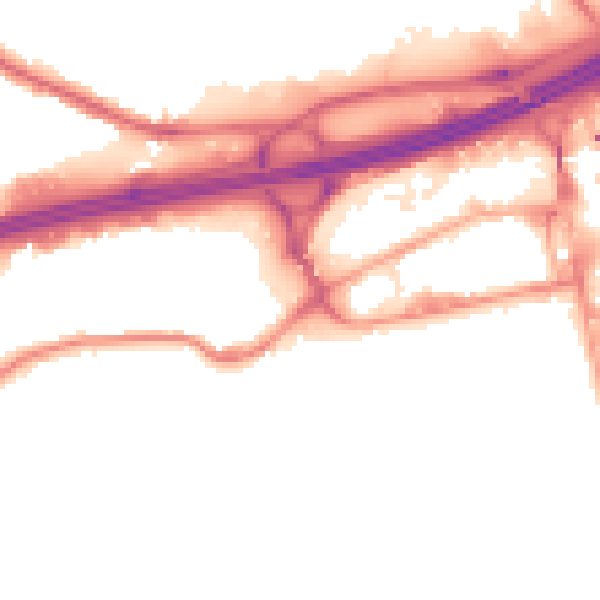 Night-time road noise heatmap for SK3 0BY