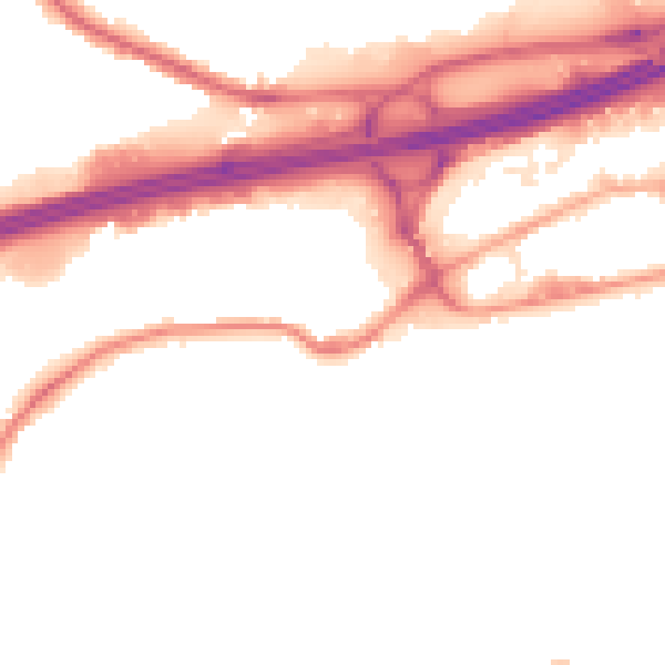 Night-time road noise heatmap for SK3 0BZ