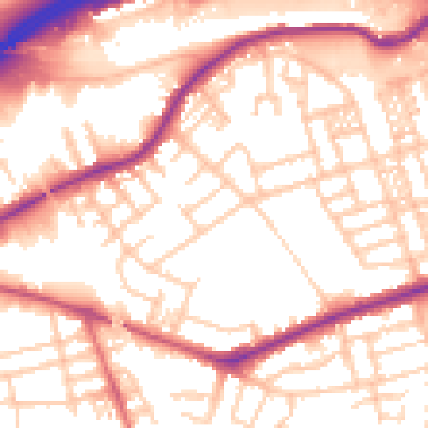 Daytime road noise heatmap for SK3 0DA
