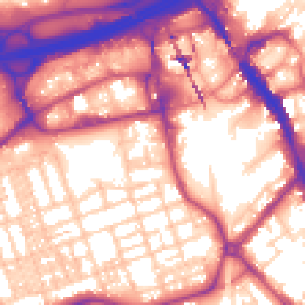 Daytime road noise heatmap for SK3 0DE