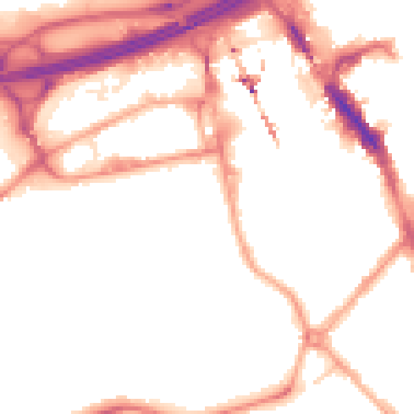 Night-time road noise heatmap for SK3 0DE