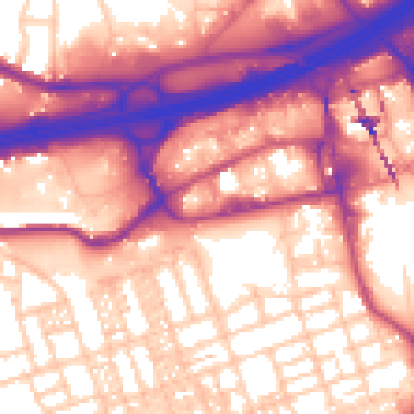 Daytime road noise heatmap for SK3 0DF