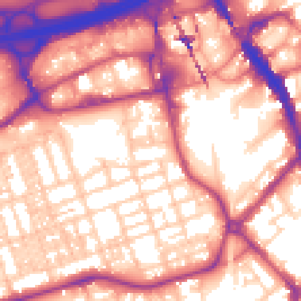 Daytime road noise heatmap for SK3 0DL