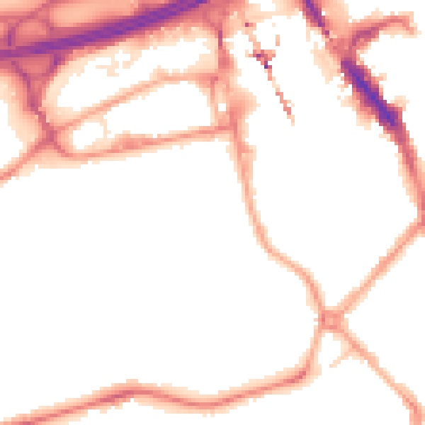 Night-time road noise heatmap for SK3 0DL