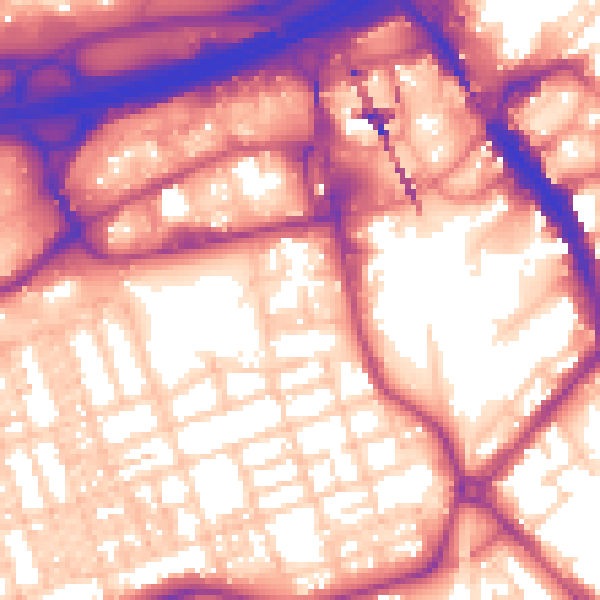 Daytime road noise heatmap for SK3 0DN