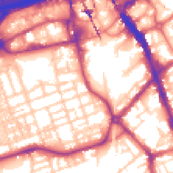 Daytime road noise heatmap for SK3 0DP