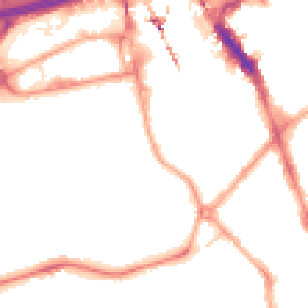 Night-time road noise heatmap for SK3 0DP