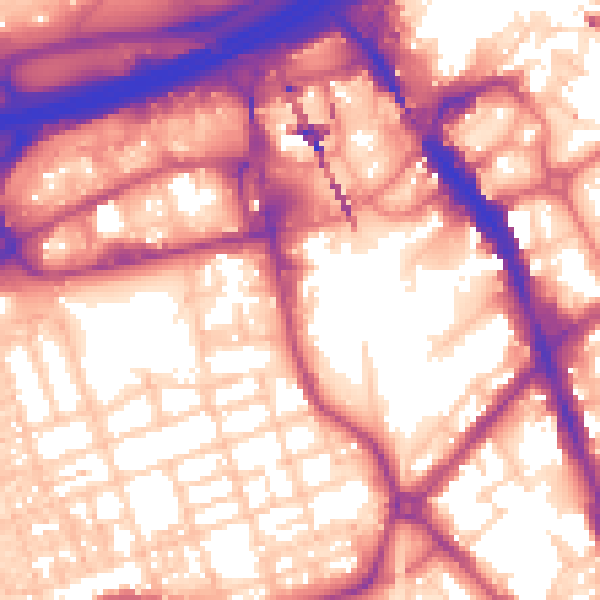 Daytime road noise heatmap for SK3 0DT