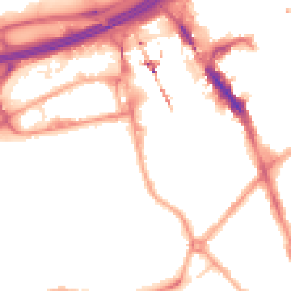 Night-time road noise heatmap for SK3 0DT