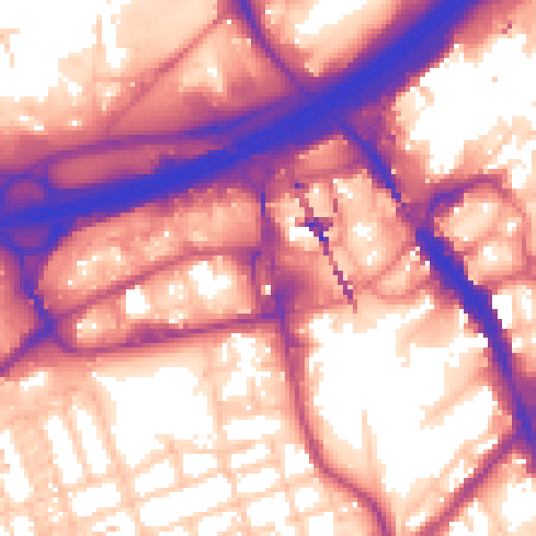 Daytime road noise heatmap for SK3 0DY