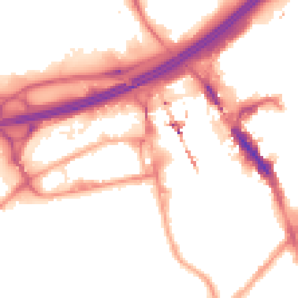 Night-time road noise heatmap for SK3 0DY