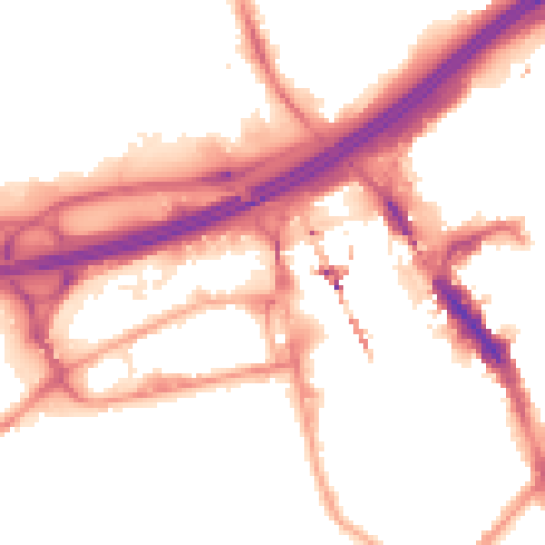 Night-time road noise heatmap for SK3 0DZ