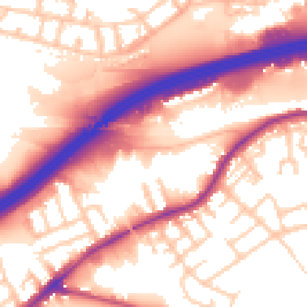 Daytime road noise heatmap for SK3 0EF