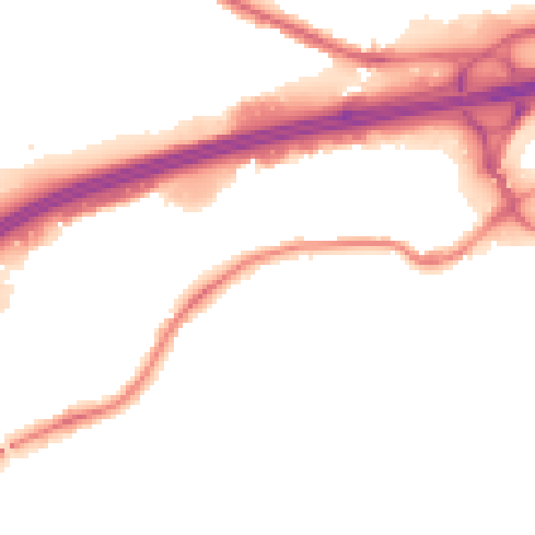 Night-time road noise heatmap for SK3 0GD
