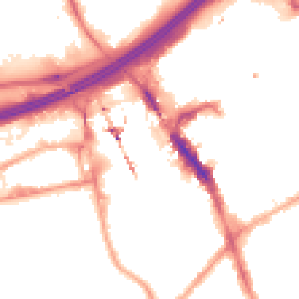 Night-time road noise heatmap for SK3 0GF