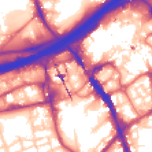 Daytime road noise heatmap for SK3 0GJ