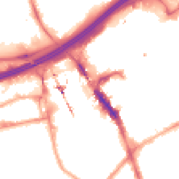 Night-time road noise heatmap for SK3 0GL