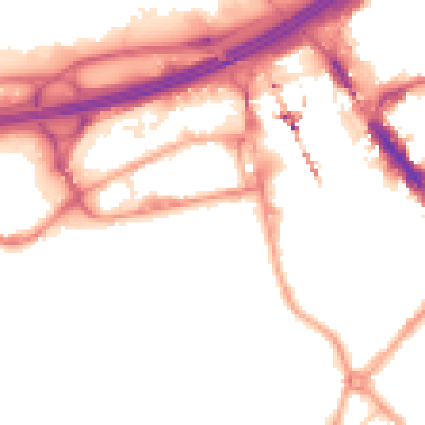 Night-time road noise heatmap for SK3 0HL