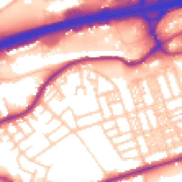 Daytime road noise heatmap for SK3 0HR