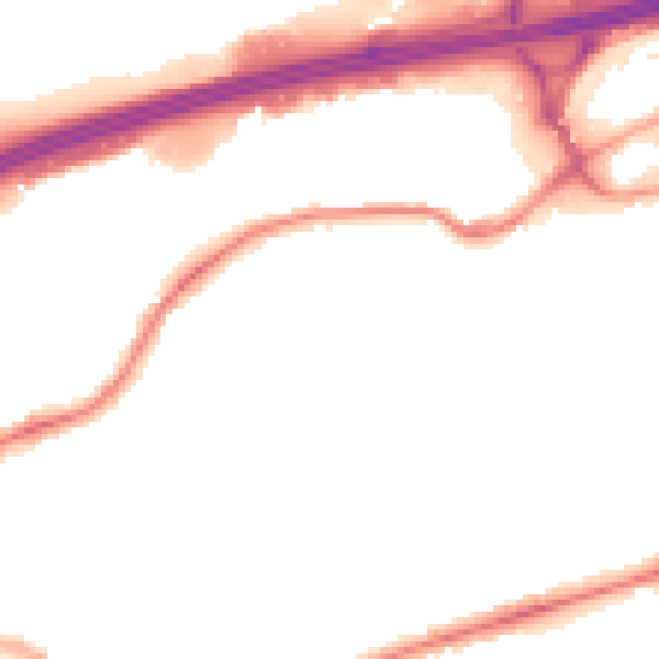 Night-time road noise heatmap for SK3 0HR