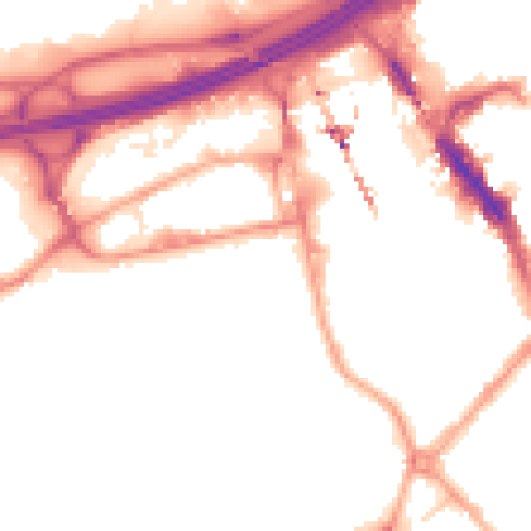 Night-time road noise heatmap for SK3 0HW