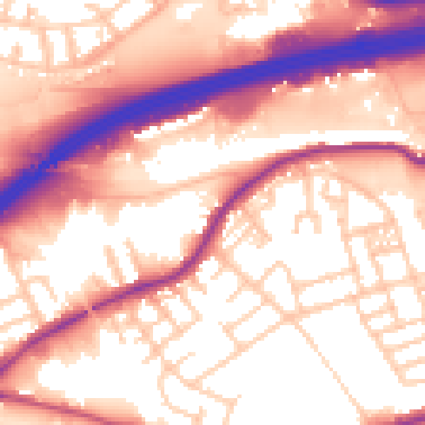 Daytime road noise heatmap for SK3 0HZ