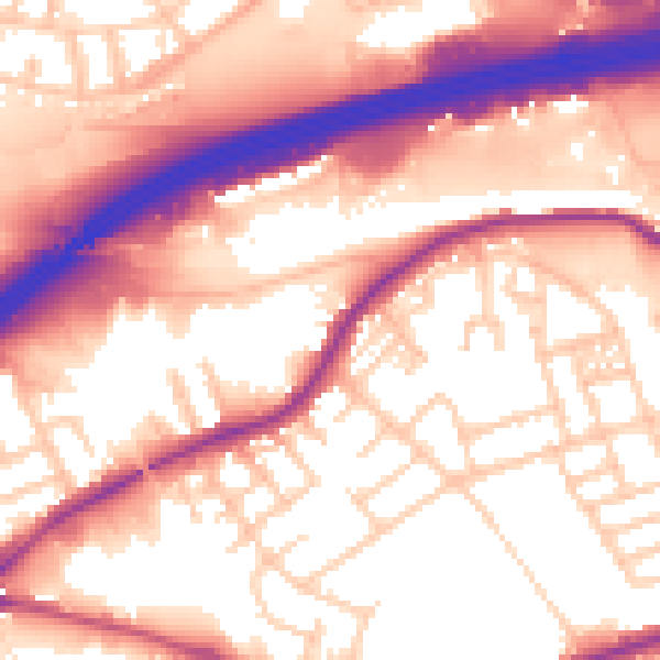 Daytime road noise heatmap for SK3 0JA