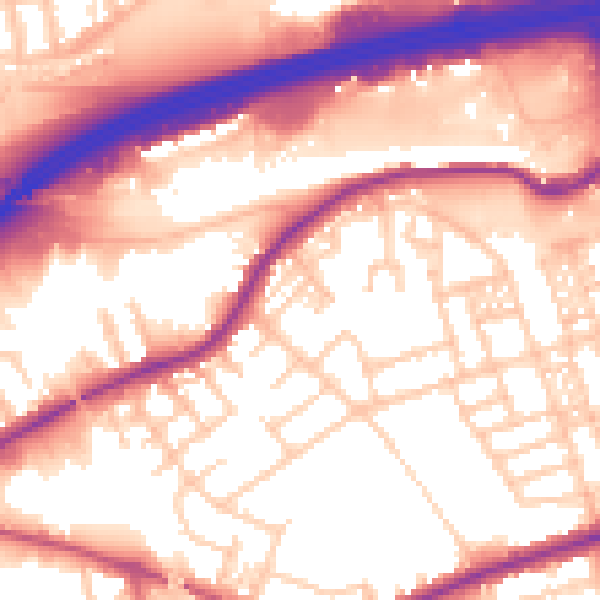 Daytime road noise heatmap for SK3 0JR