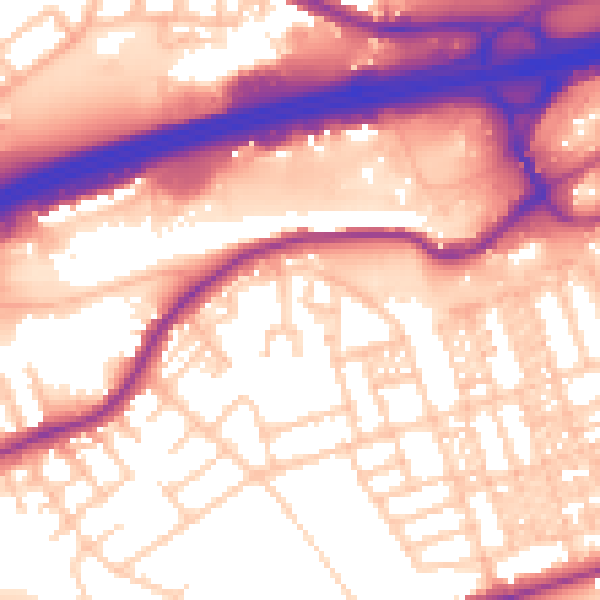 Daytime road noise heatmap for SK3 0LG