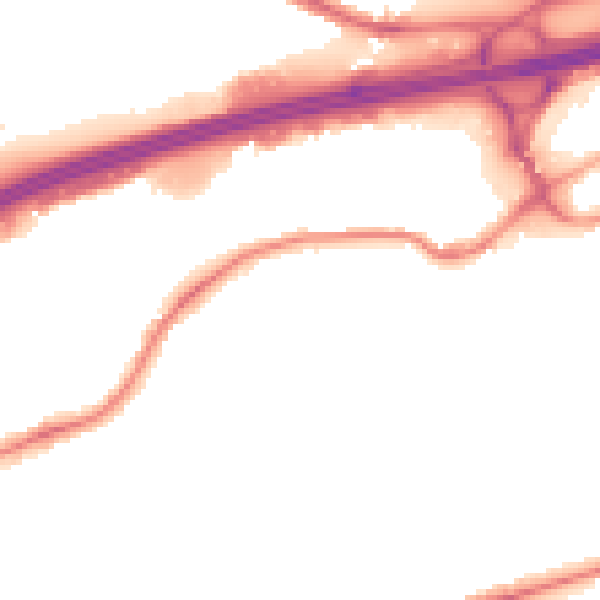 Night-time road noise heatmap for SK3 0LG