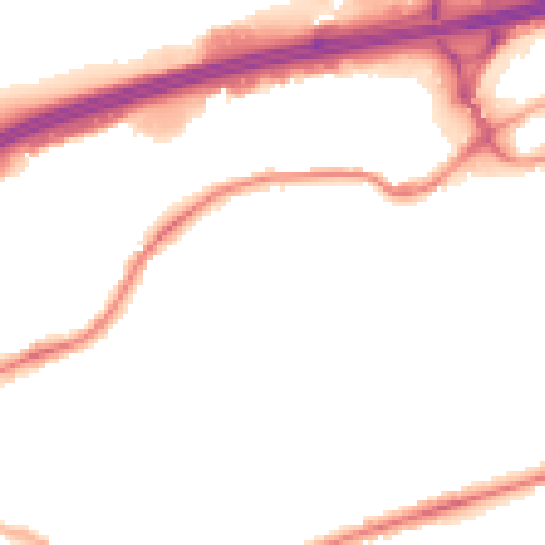 Night-time road noise heatmap for SK3 0LT