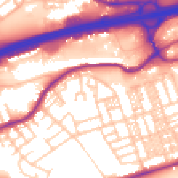 Daytime road noise heatmap for SK3 0LU